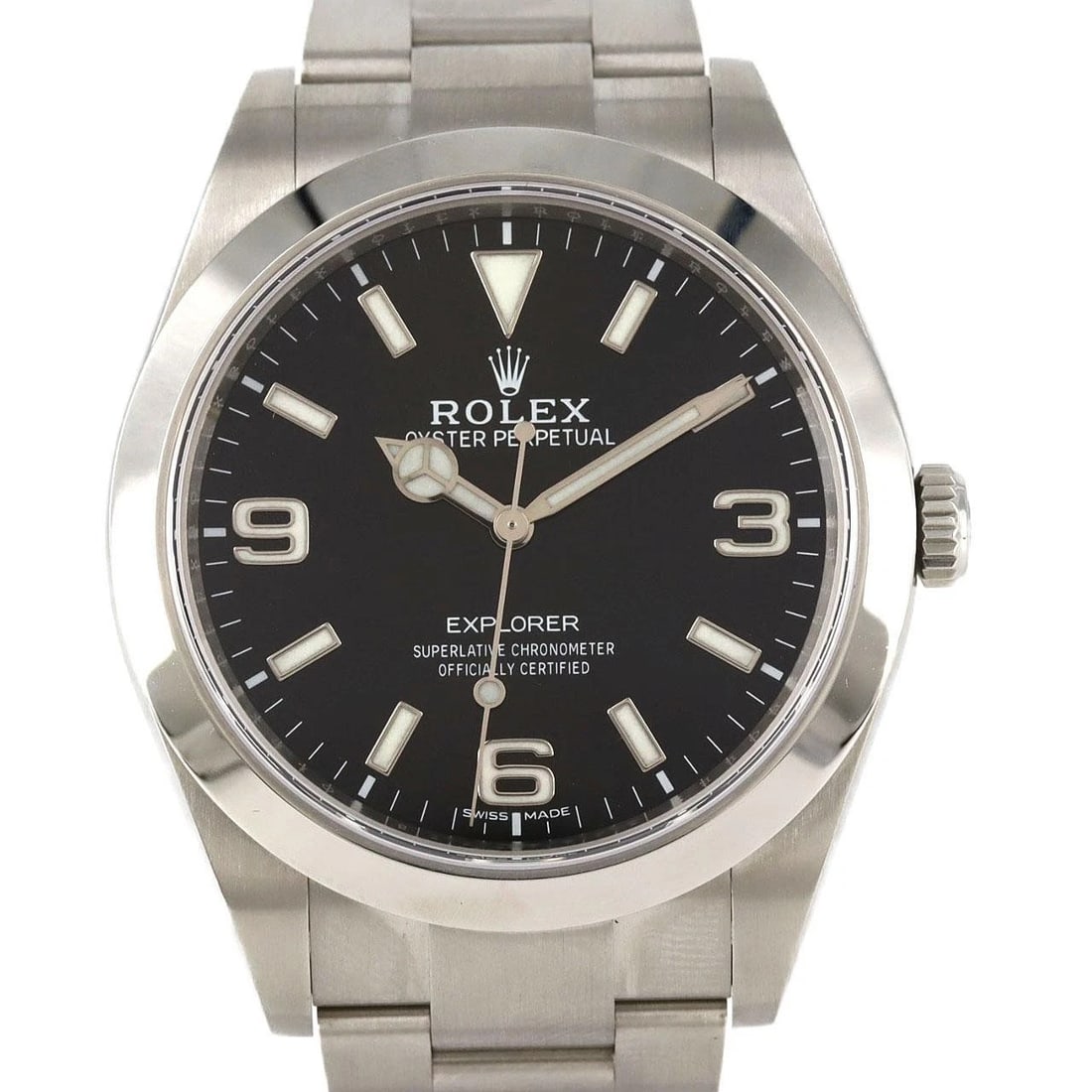 ROLEX EXPLORER STAINLESS STEEL WATCH: Rolex ExploreR Stainless Steel Watch Brand: ROLEX Type: Wrist watch Material: Case: Stainless Steel Breath: Stainless Steel Color: Dial color: Black/3.6.9 Size: Case diameter: Approx. 39 mm