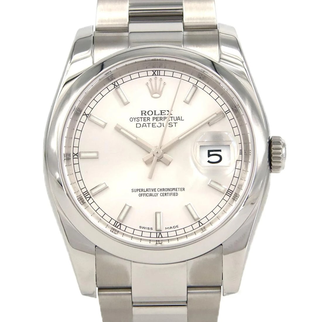 ROLEX DATEJUST SS WATCH: ROLEX Datejust SS Watch Brand: ROLEX Type: Wristwatch Material: Case: SST Bracelet: SST Color: Dial Colors: Silver Size: Case diameter: 36mm Max Wrist size: 18cm Accessories: None Accessor