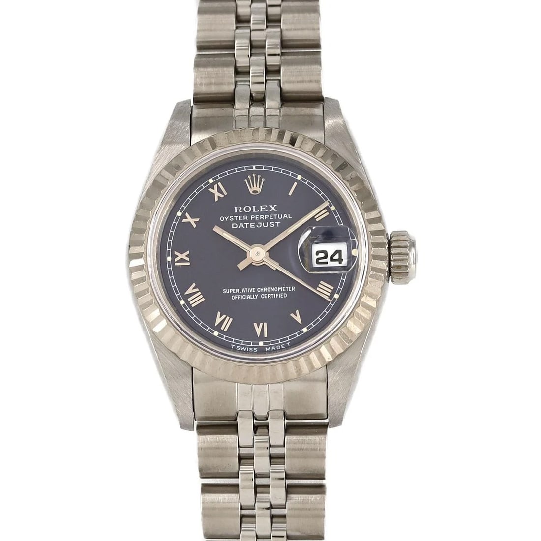 ROLEX DATEJUST SS WATCH: ROLEX Datejust SS Watch Brand: ROLEX Type: Wristwatch Material: Case: SST Bracelet: SST Color: Dial Colors: Blue Roman Size: Case diameter: 26mm Max Wrist size: 17.5cm Accessories: None Ac