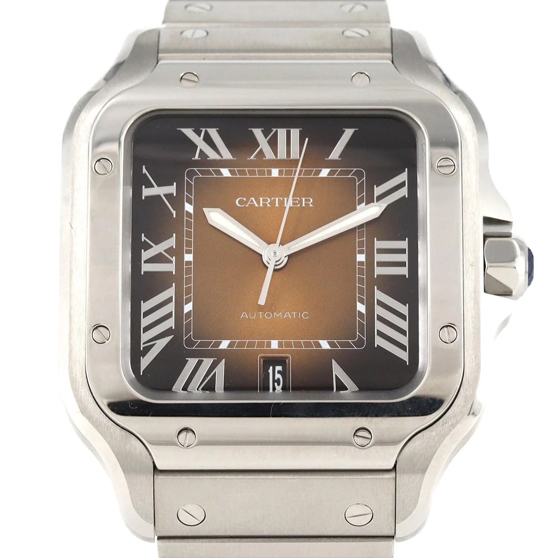 CARTIER SANTOS STAINLESS STEEL WATCH (1 of 5)