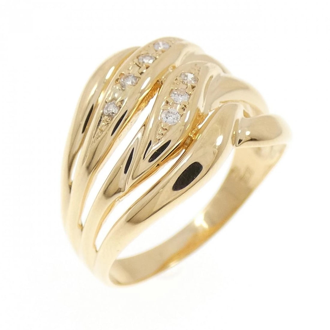 K18YG DIAMOND RING: K18YG Diamond Ring Brand: Unbranded Type: Ring Material: K18 Yellow Gold, Main Stone/Creation Natural Color: yellow gold Size: 7.5-8US Accessories: None Accessories Notice: When purchasing