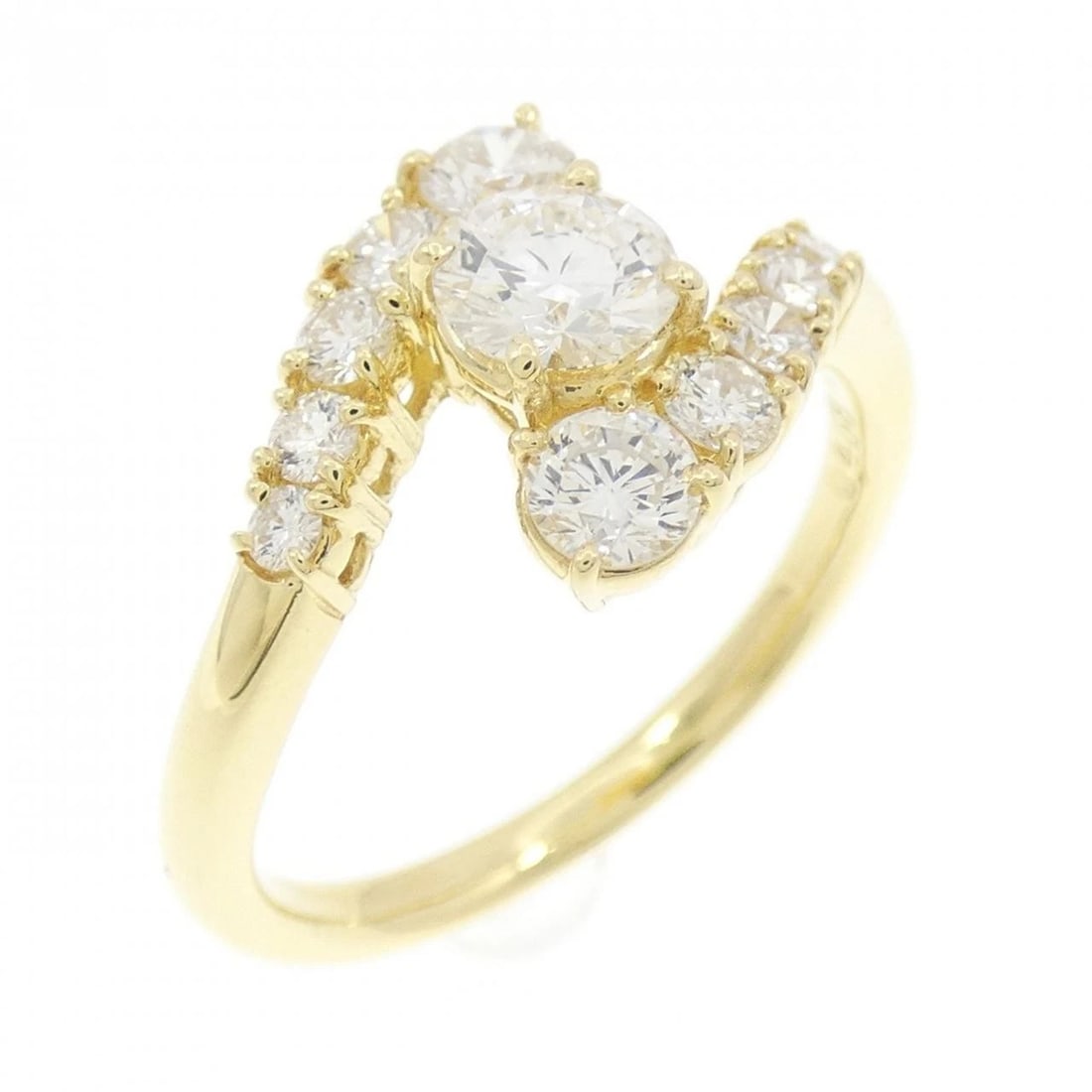 K18YG DIAMOND RING: K18YG Diamond Ring Brand: Unbranded Type: Ring Material: K18 Yellow Gold, Main Stone/Creation Natural Color: yellow gold Size: 7.5US Accessories: None Accessories Notice: When purchasing p