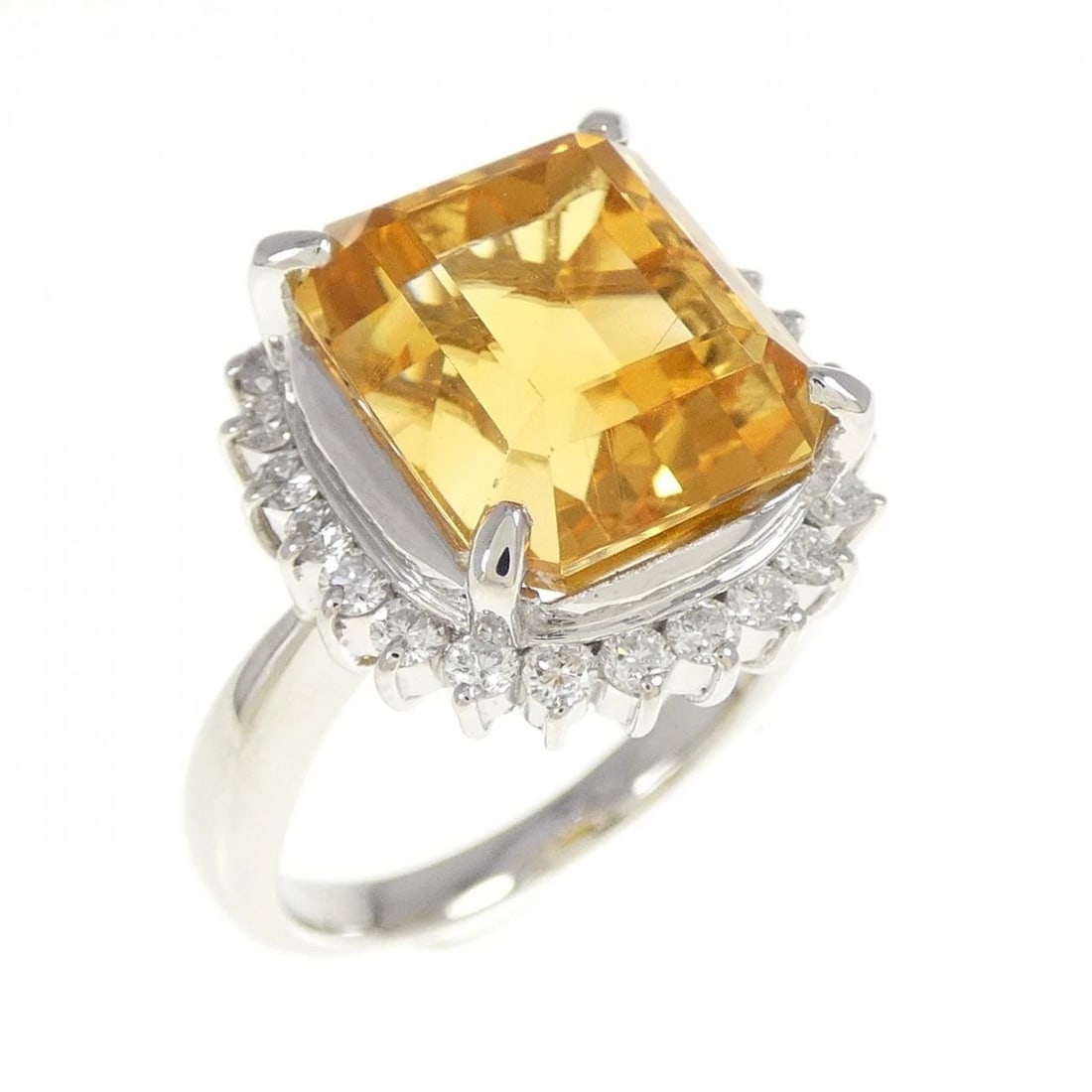 PT900 CITRINE RING: PT900 Citrine Ring Brand: Unbranded Type: Ring Material: Platinum 900, Main Stone/Creation Citrine Color: platinum Size: 7-7.5US Accessories: None Accessories Notice: When purchasing