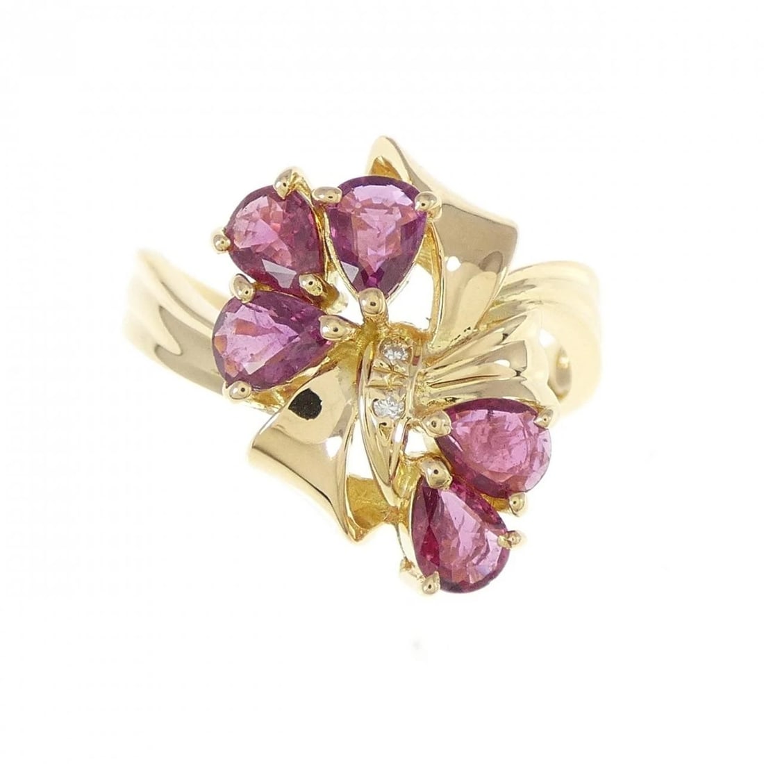 K18YG RUBY RING - 2