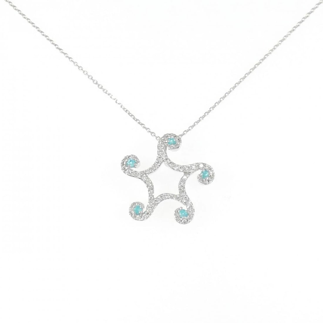 K18WG TOURMALINE NECKLACE: K18WG Tourmaline Necklace Brand: Unbranded Type: Tourmaline Necklace Material: K18WG, Main Stone/Creation TourmalineSecondary Stone Natural Color: Pink Gold Size: 44cmActual Size Pendant