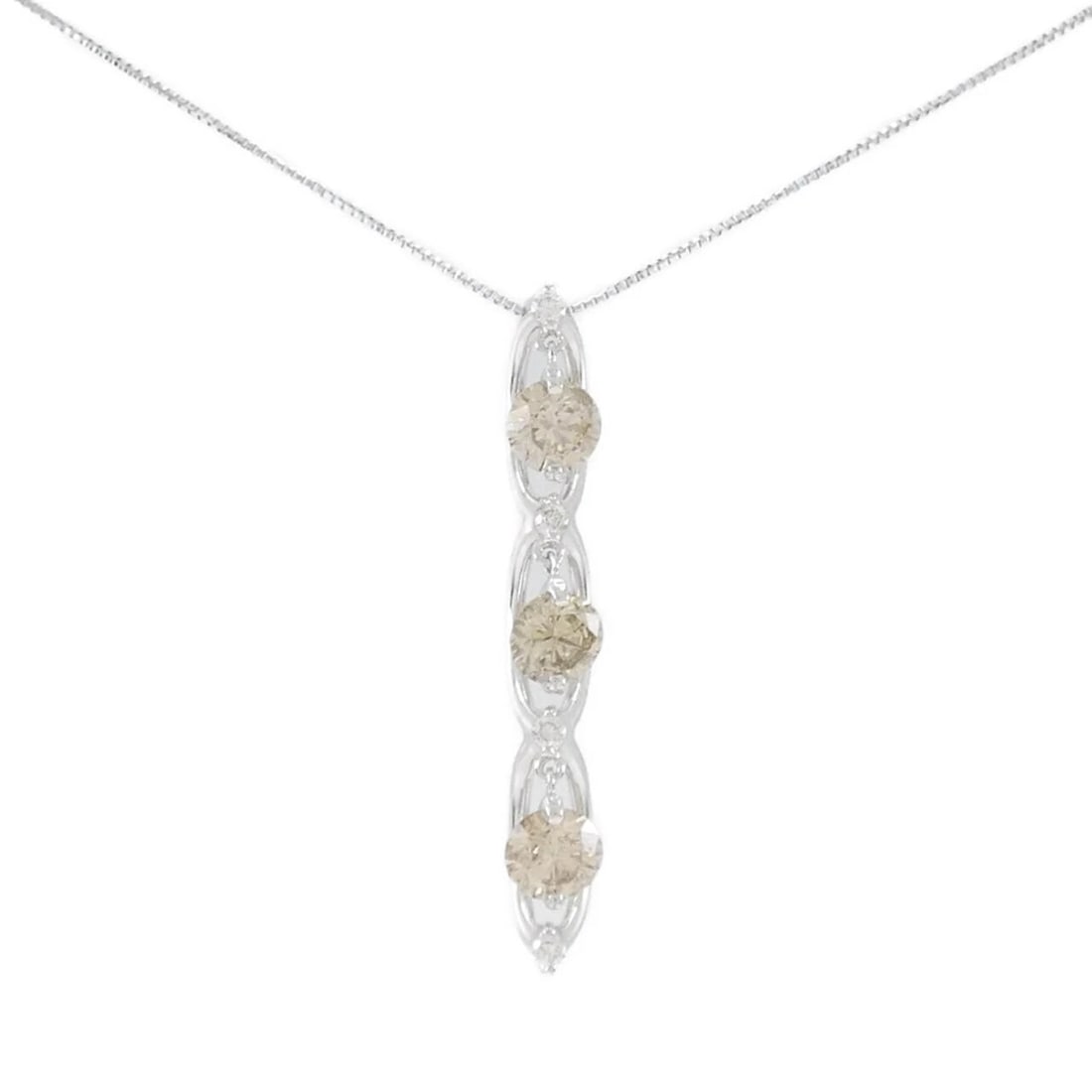 K18WG DIAMOND NECKLACE: K18WG Diamond Necklace Brand: Unbranded Type: Necklace Material: K18 White Gold, Main Stone/Creation Natural Color: White Gold Size: 45cmActualSize Pendant top H x W: 35.8mmx5.2mm Chain Max.