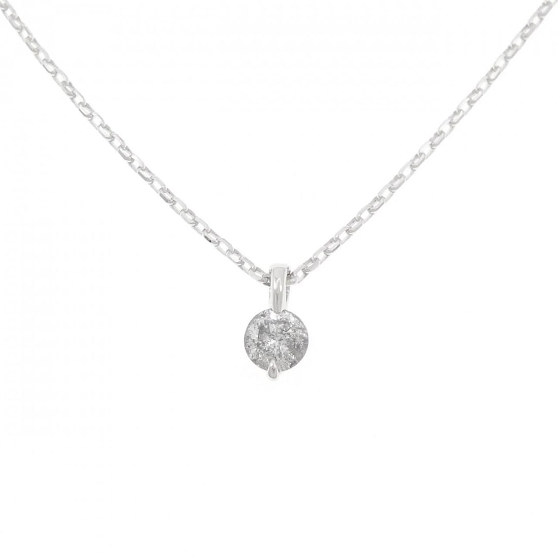 K18WG DIAMOND NECKLACE: K18WG Diamond Necklace Brand: Unbranded Type: Necklace Material: K18 White Gold, Main Stone/Creation Natural Color: White Gold Size: 45cmActualSize Pendant top H x W: 12.0mmx6.2mm Chain Max.