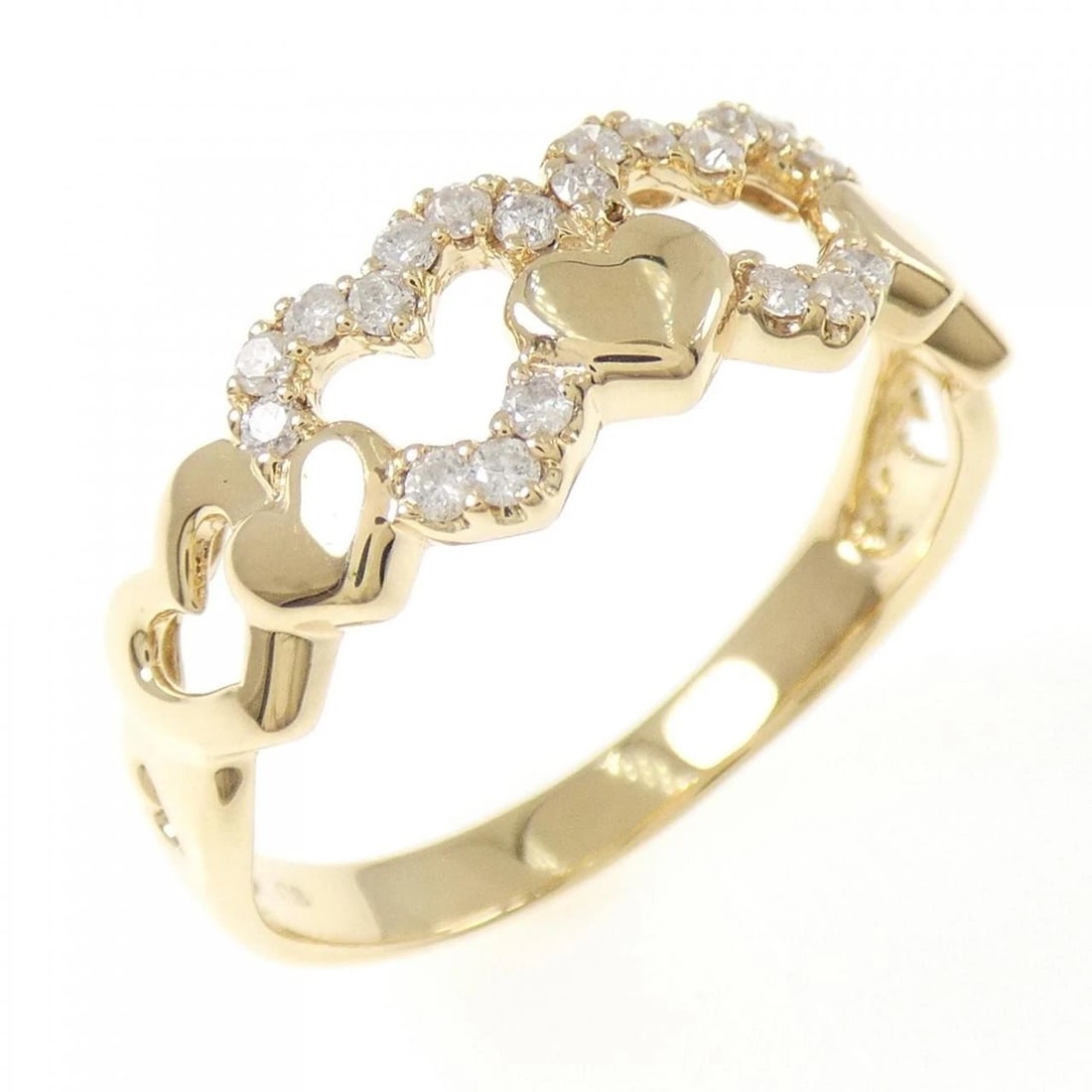 K18YG HEART DIAMOND RING: K18YG Heart Diamond Ring Brand: Unbranded Type: Ring Material: K18 Yellow Gold, Main Stone/Creation Natural Color: yellow gold Size: 11US Accessories: None Accessories Notice: When purchasing