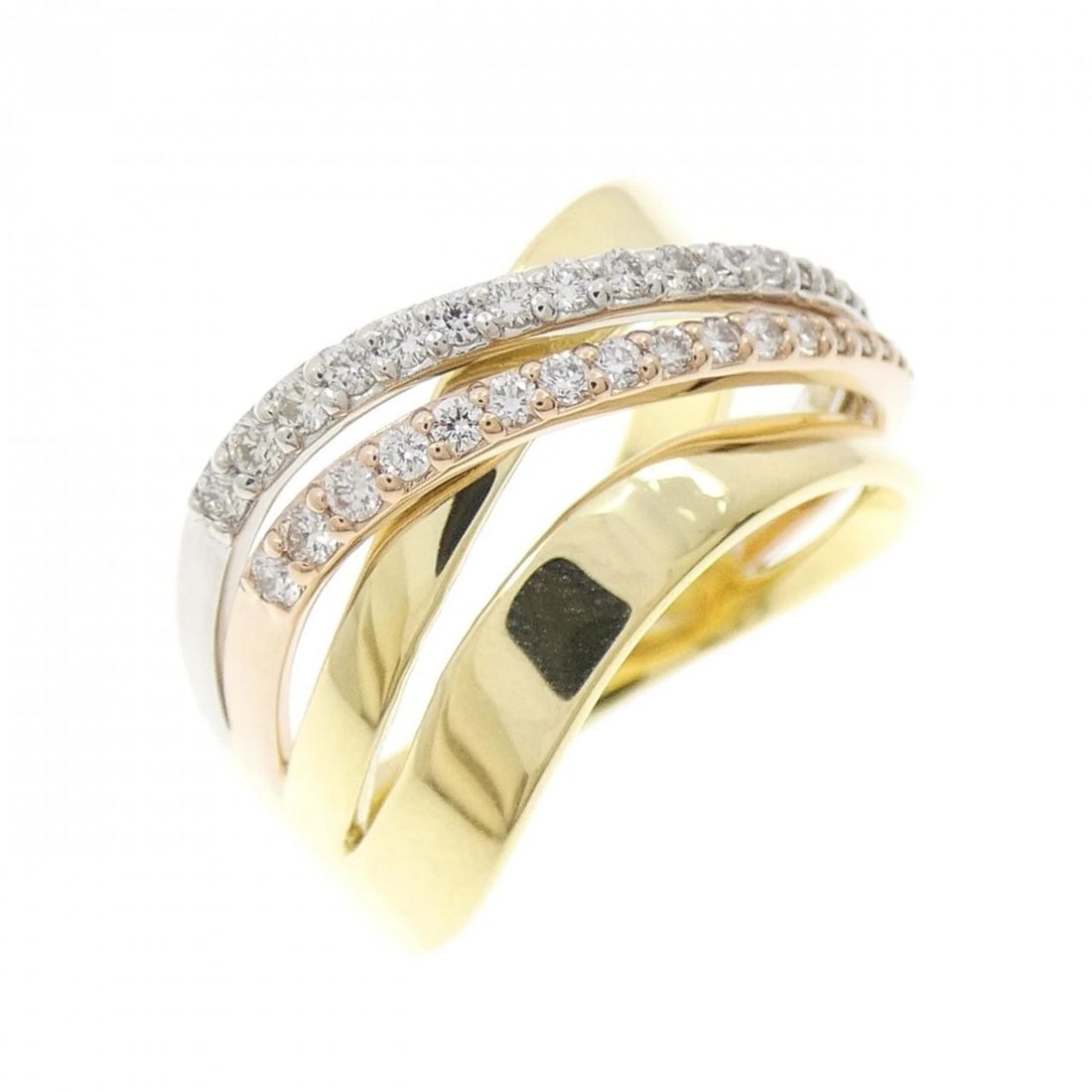 K18YG K18PG PT900 DIAMOND RING: K18YG K18PG PT900 Diamond Ring Brand: Unbranded Type: Ring Material: K18 Yellow Gold K18 Pink Gold Platinum 900, Main Stone/Creation Natural Color: Yellow Gold Size: 6.5-7 (US size) 