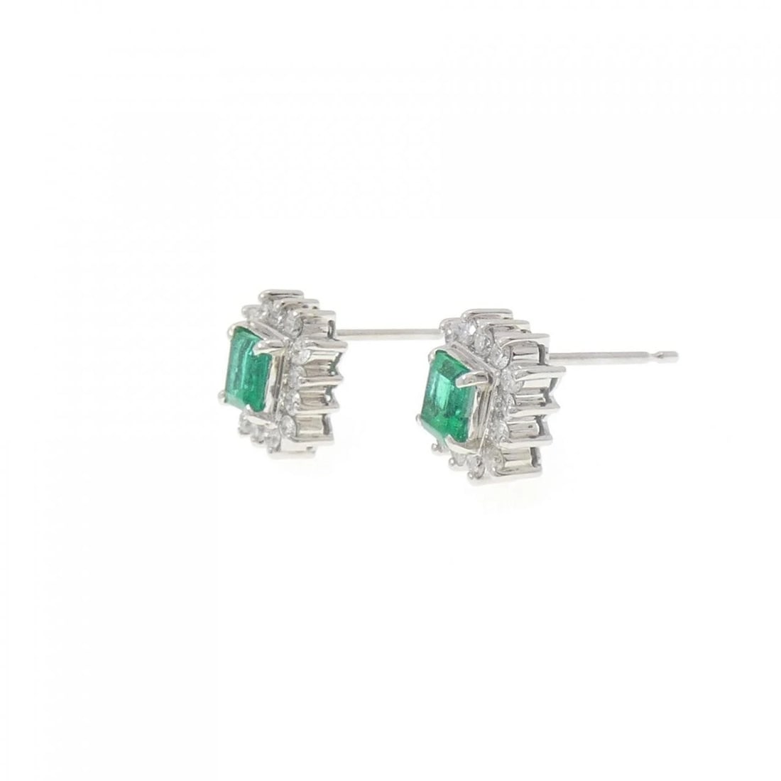 PT900 EMERALD EARRINGS - 2