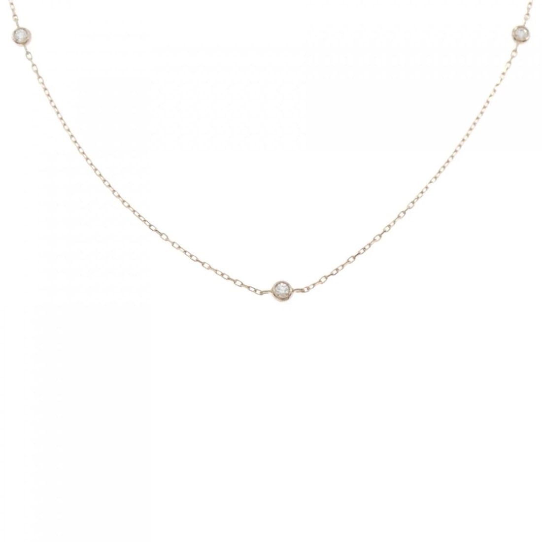 K18PG DIAMOND NECKLACE: K18PG Diamond Necklace Brand: Unbranded Type: Necklace Material: K18 Pink Gold, Main Stone/Creation Natural Color: pink gold Size: 70cmActualSizeMax W: 3.3mm Chain Max. W: 0.9mm Accessories: