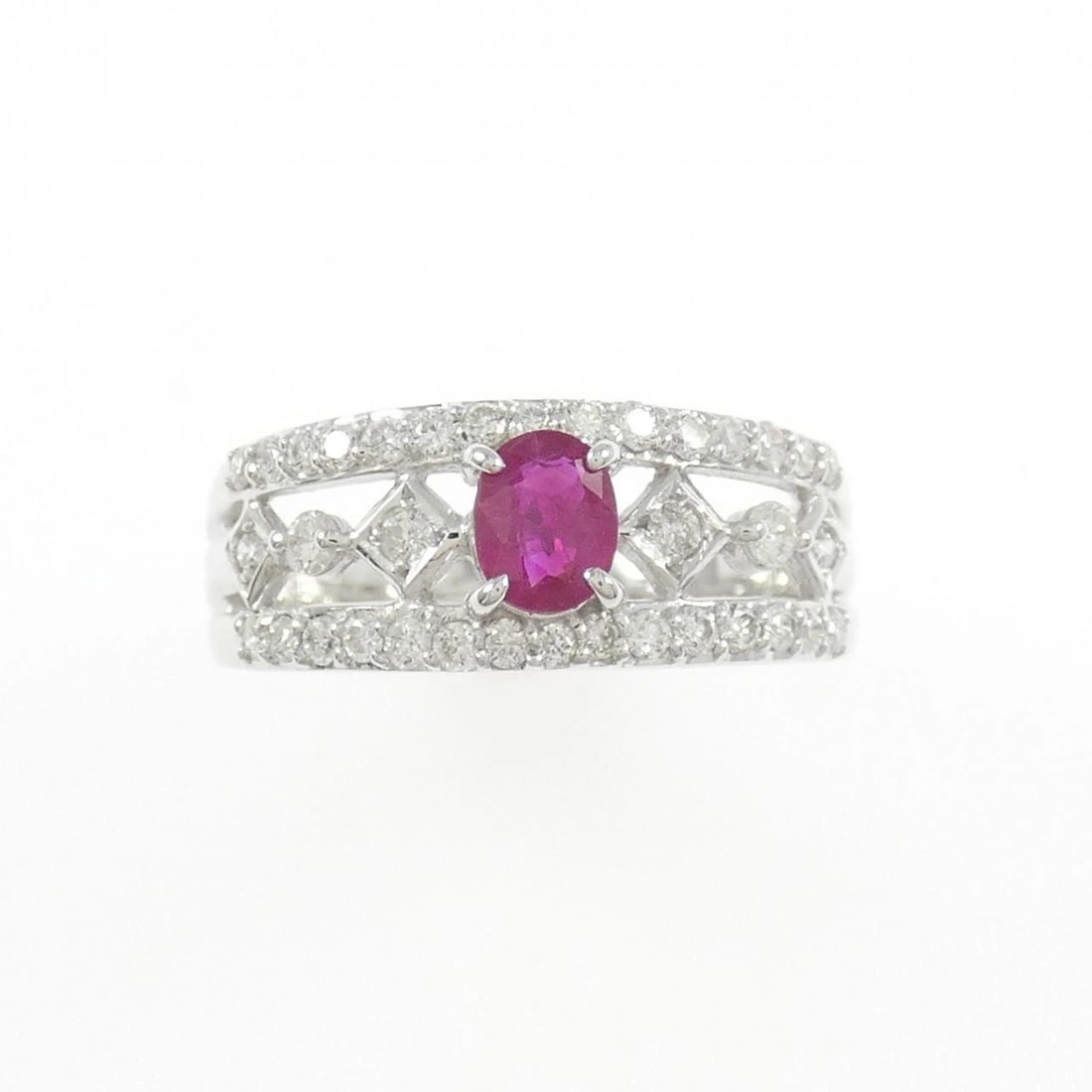 K18WG RUBY RING - 2