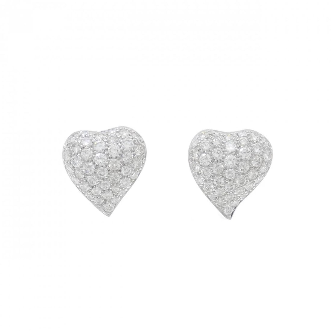 K18YG/K18WG HEART PAVE DIAMOND PIERCE: K18YG/K18WG Heart Pave Diamond Pierce Brand: Unbranded Type: Diamond Pierce/Earring Material: K18 White Gold, Main Stone/Creation Natural Color: white gold Size: Approx. length x width: 14.7mm