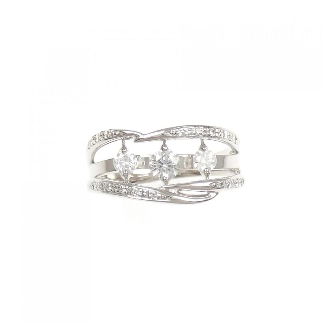 K18WG DIAMOND RING - 2
