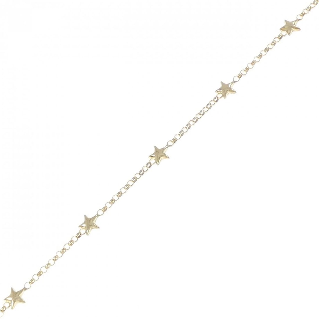 750YG STAR BRACELET: 750YG Star Bracelet Brand: Unbranded Type: Bracelet Material: 750 Yellow Gold, Color: Yellow Gold Size: 18cmActualSize Max W: 6.9mm Accessories: None Accessories Notice: When purchasing