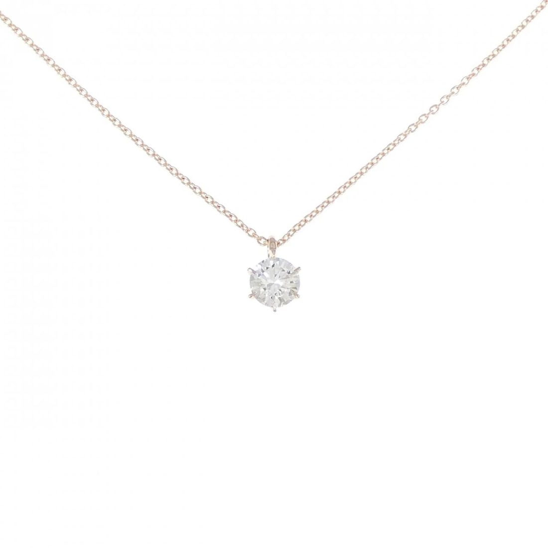 K18PG DIAMOND NECKLACE: K18PG Diamond Necklace Brand: Unbranded Type: Necklace Material: K18 Pink Gold, Main Stone/Creation Natural Color: pink gold Size: 45cm ActualSizePendant top H x W: 7.3mmx5.0mm Chain Max. W: