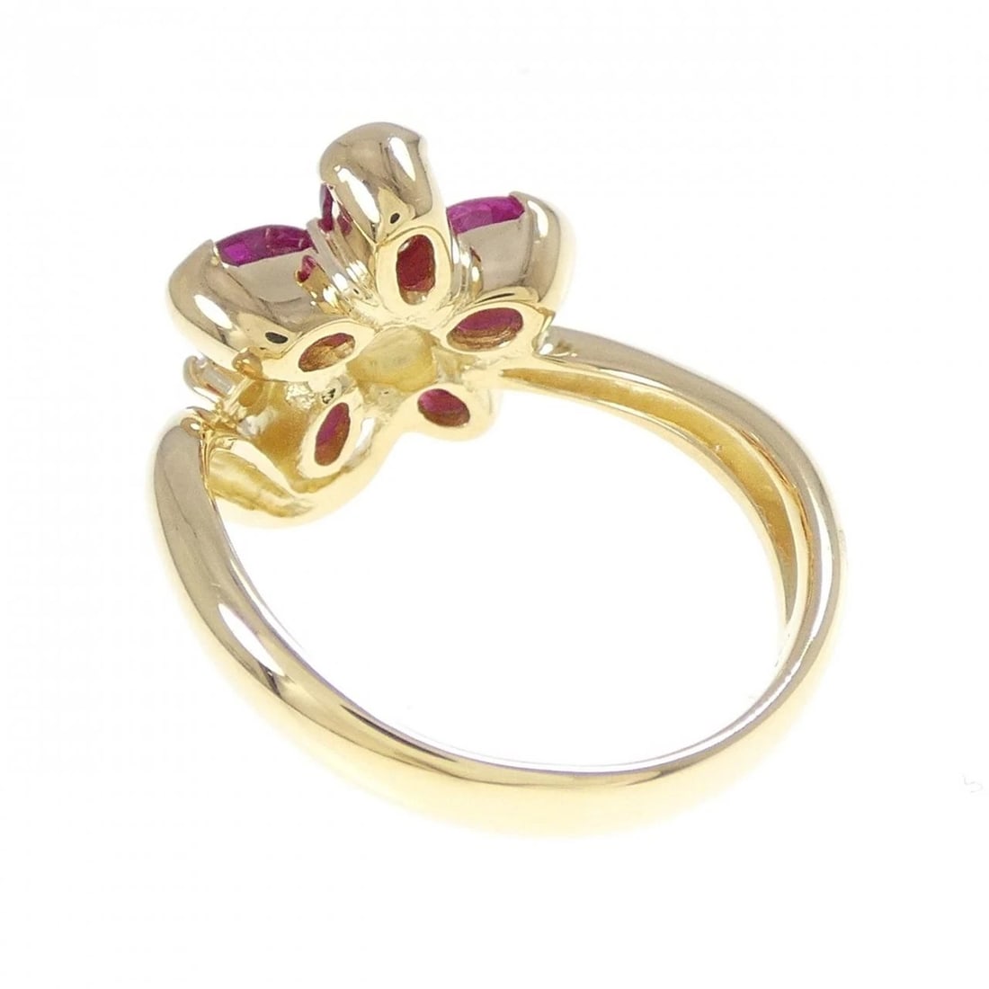 K18YG FLOWER RUBY RING - 3
