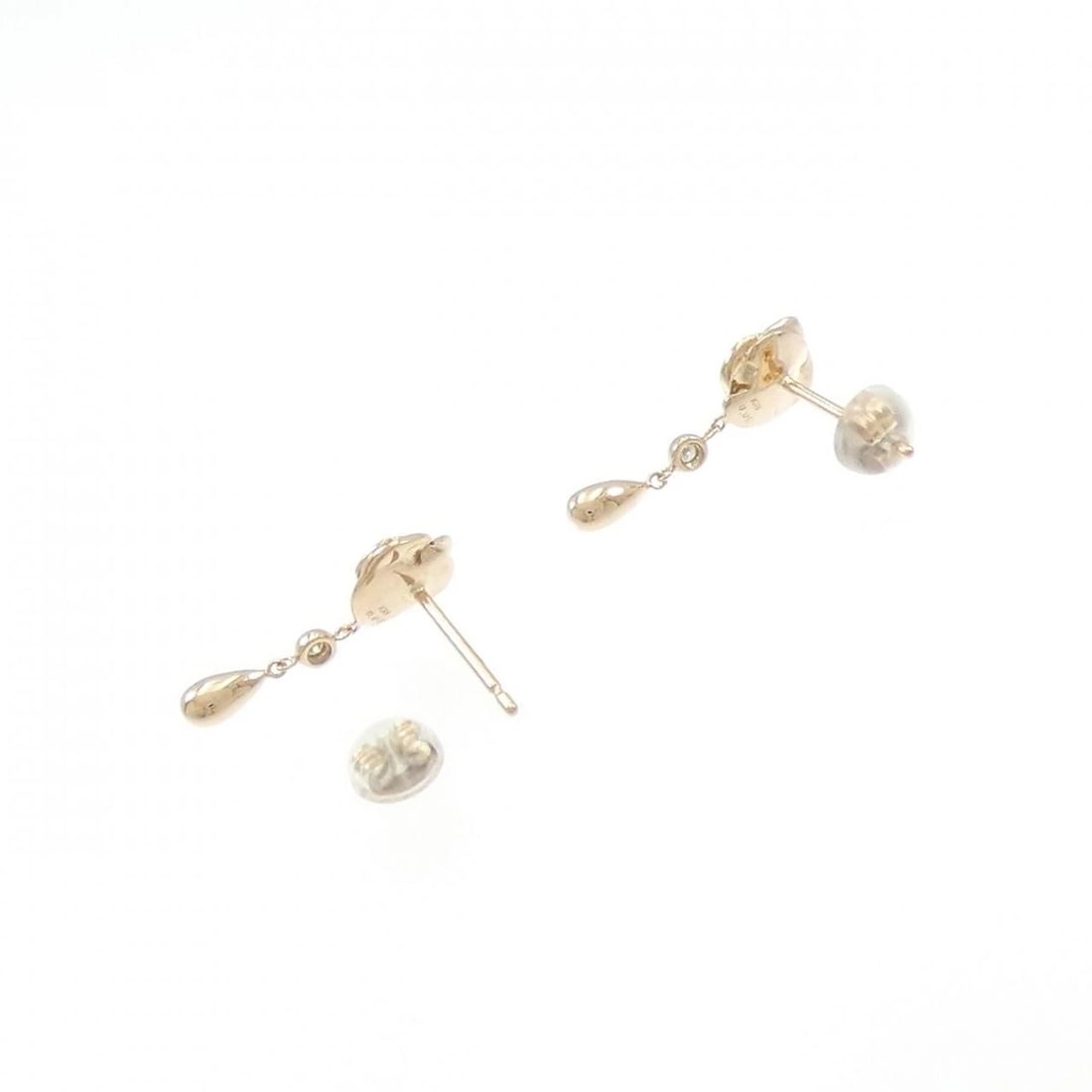 K18PG ROSE DIAMOND EARRINGS - 3
