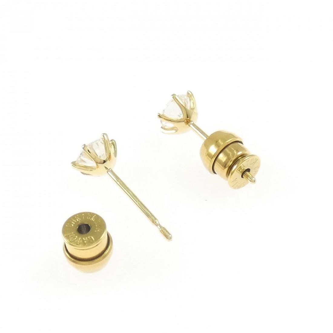 K18YG ST DIAMOND EARRINGS: K18YG ST Diamond Earrings Brand: Unbranded Type: Earrings Material: K18 Yellow Gold SST, Main Stone/Creation Natural Color: Yellow Gold Size: ActualSize HxW: 5.6mmx5.1mm Accessories: None