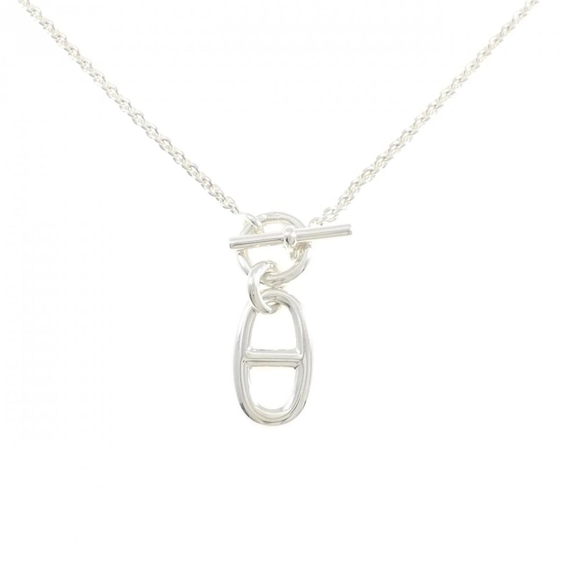 HERMES CHAINE D'ANCRE NECKLACE: HERMES Chaine d'Ancre Necklace Brand: HERMES Type: Necklace Material: 925 Silver, Color: Silver Size: 40cm,ActualSize Pendant top H x W: 29.4mmx11.3mm Chain Max. W: 2.1mm Accessories: None