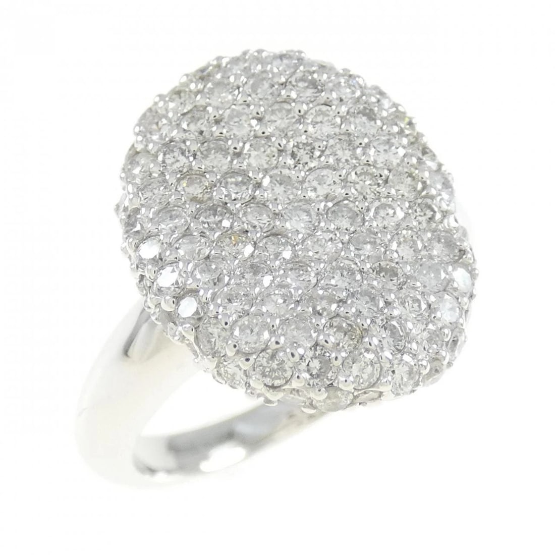 K18WG PAVE DIAMOND RING: K18WG Pave Diamond Ring Brand: Unbranded Type: Ring Material: K18 White Gold, Main Stone/Creation Natural Color: white gold Size: 5.5US Accessories: None Accessories Notice: When purchasing