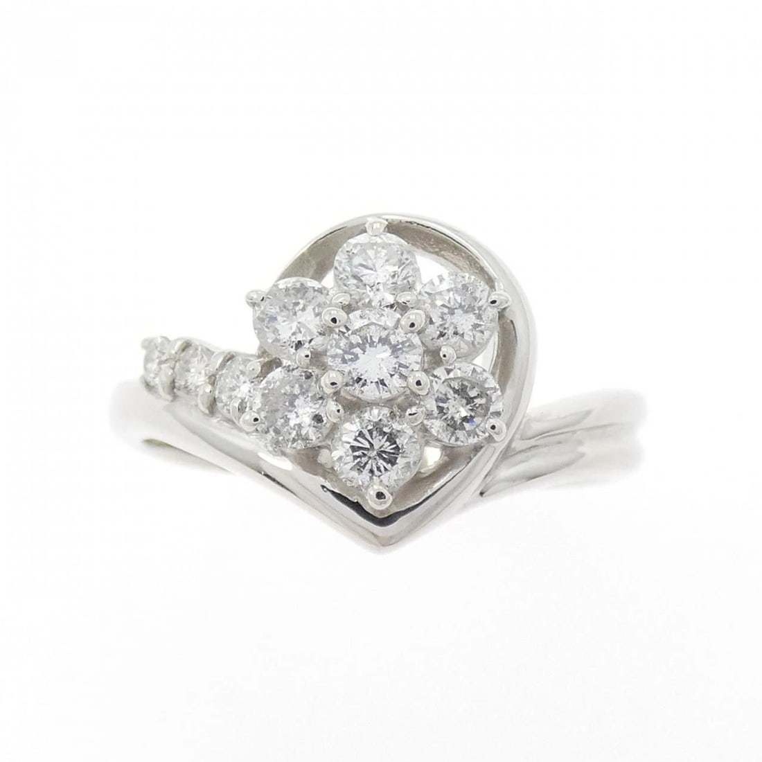 PT900 FLOWER DIAMOND RING - 2