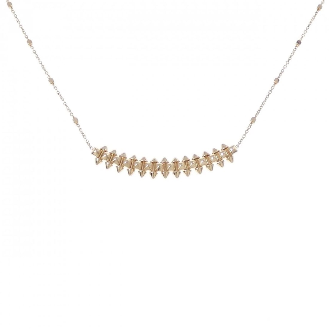 CARTIER CLASH SMALL NECKLACE: Cartier Clash Small Necklace Brand: Cartier Type: Necklace Material: 750 Pink Gold, Color: Pink Gold Size: 38 41cm,ActualSize Pendant top H x W: 6.3mmx41.1mm Chain Max. W: 1.5mm Accessories: