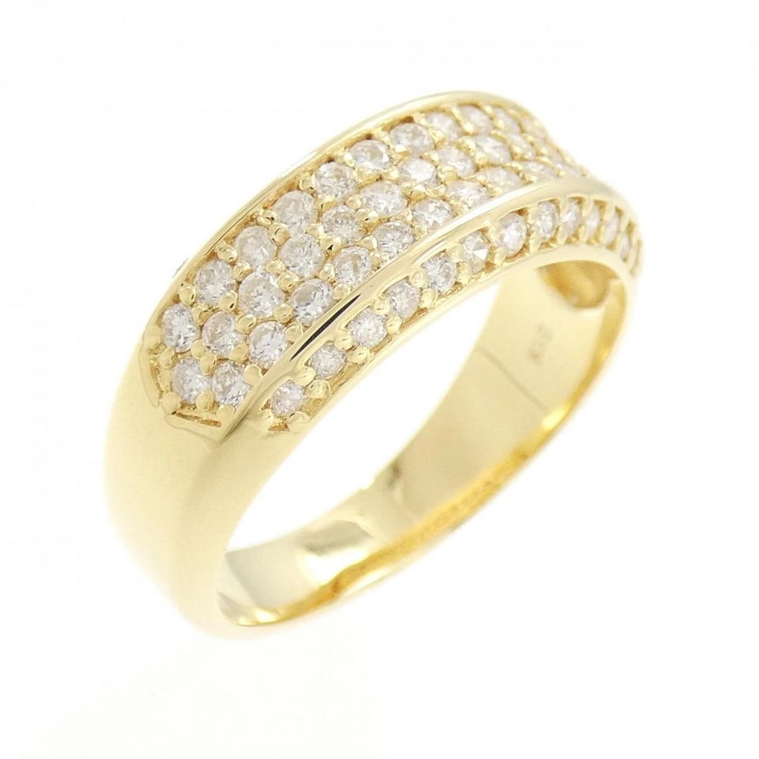 K18YG PAVE DIAMOND RING: K18YG Pave Diamond Ring Brand: Unbranded Type: Ring Material: K18 Yellow Gold, Main Stone/Creation Natural Color: yellow gold Size: 8.5US Accessories: None Accessories Notice: When purchas
