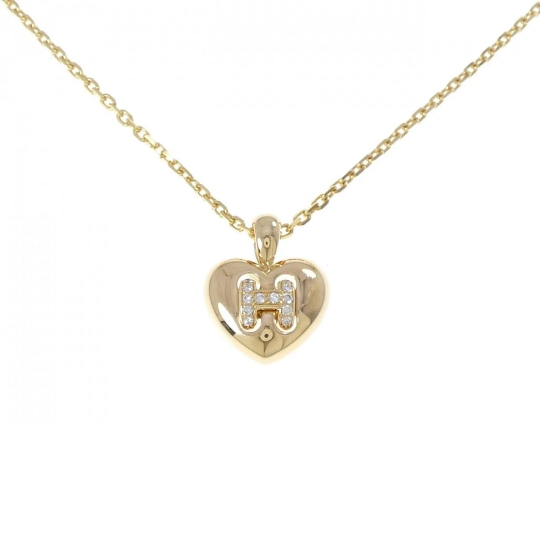 HERMES COEUR OLYMPE NECKLACE: HERMES Coeur Olympe Necklace Brand: HERMES Type: Necklace Material: 750 Yellow Gold, Main Stone/Creation Natural Color: Yellow Gold Size: 38cm,ActualSize Pendant top H x W: 22.1mmx17.8mm Chain