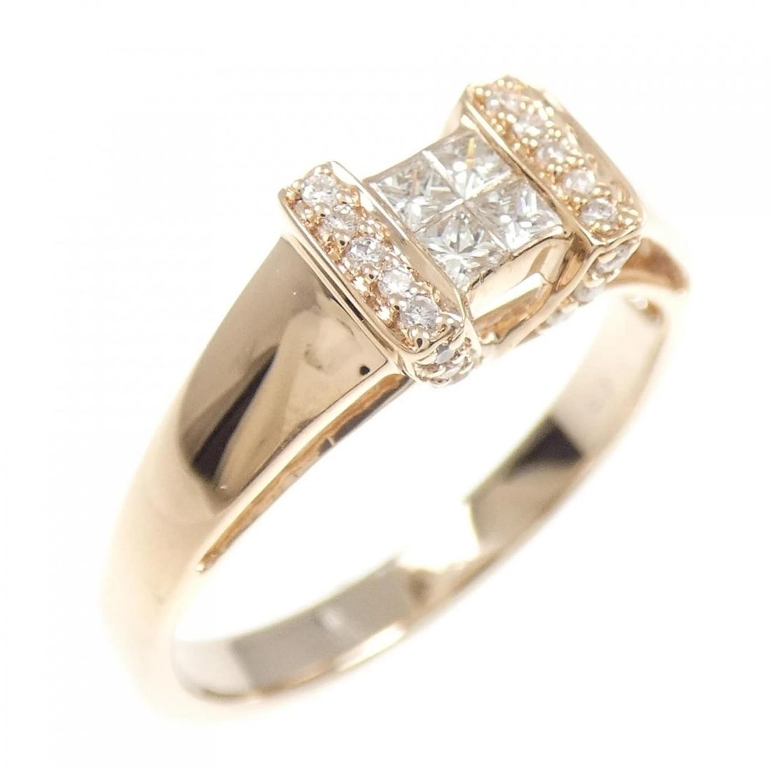 K18PG DIAMOND RING: K18PG Diamond Ring Brand: Unbranded Type: Ring Material: K18 Pink Gold, Main Stone/Creation Natural Color: pink gold Size: 7-7.5US Accessories: None Accessories Notice: When purchasing pre
