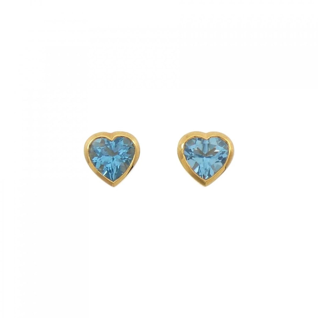 750YG BLUE TOPAZ EARRINGS: 750YG Blue Topaz Earrings Brand: Unbranded Type: Earrings Material: 750 Yellow Gold, Main Stone/Creation Blue Topaz Color: White Gold Size: ActualSize HxW: 8.8mmx8.9mm Accessories: None