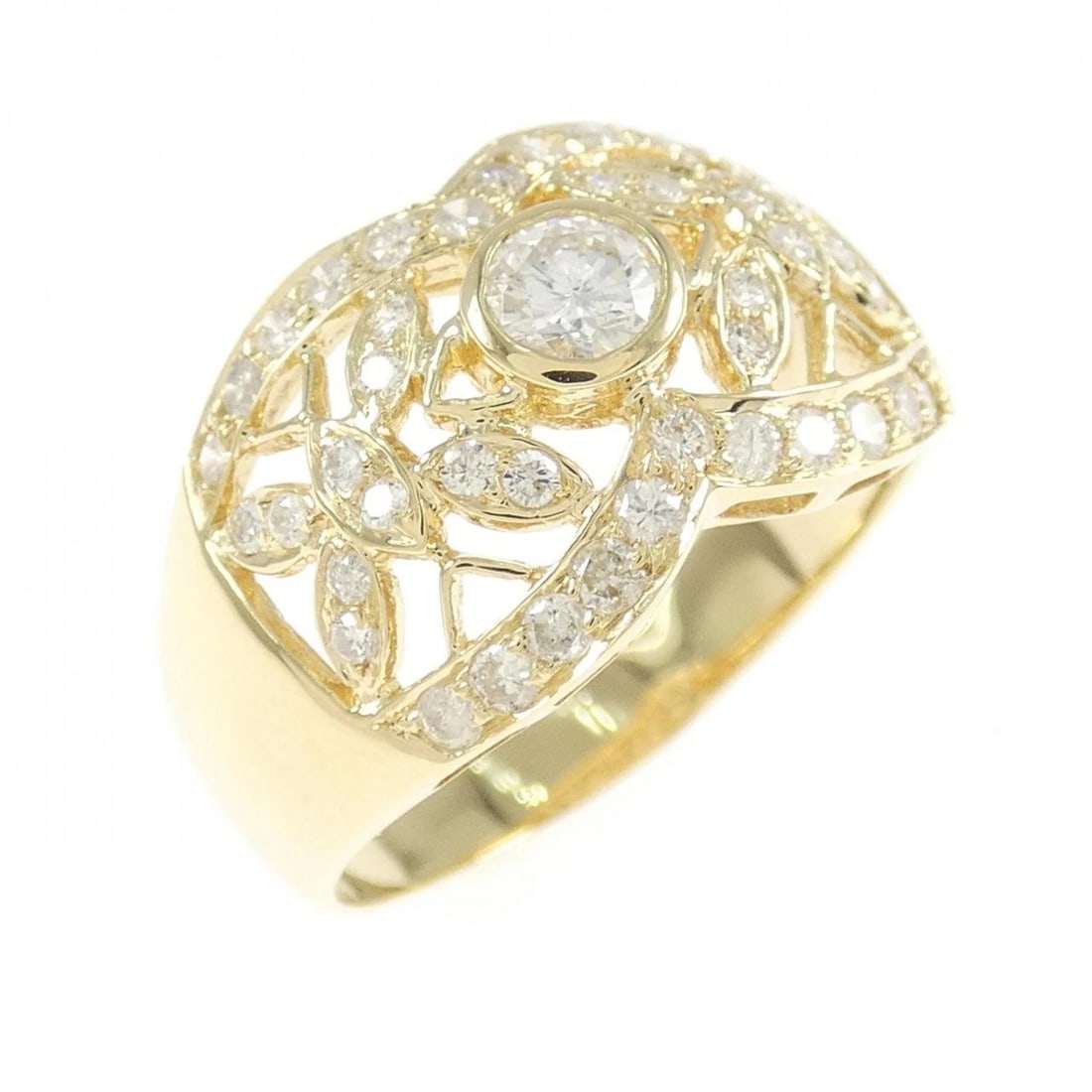 K18YG DIAMOND RING: K18YG Diamond Ring Brand: Unbranded Type: Ring Material: K18 Yellow Gold, Main Stone/Creation Natural Color: Yellow Gold Size: 8.5-9 (US size) Accessories: None Accessories Notice: When