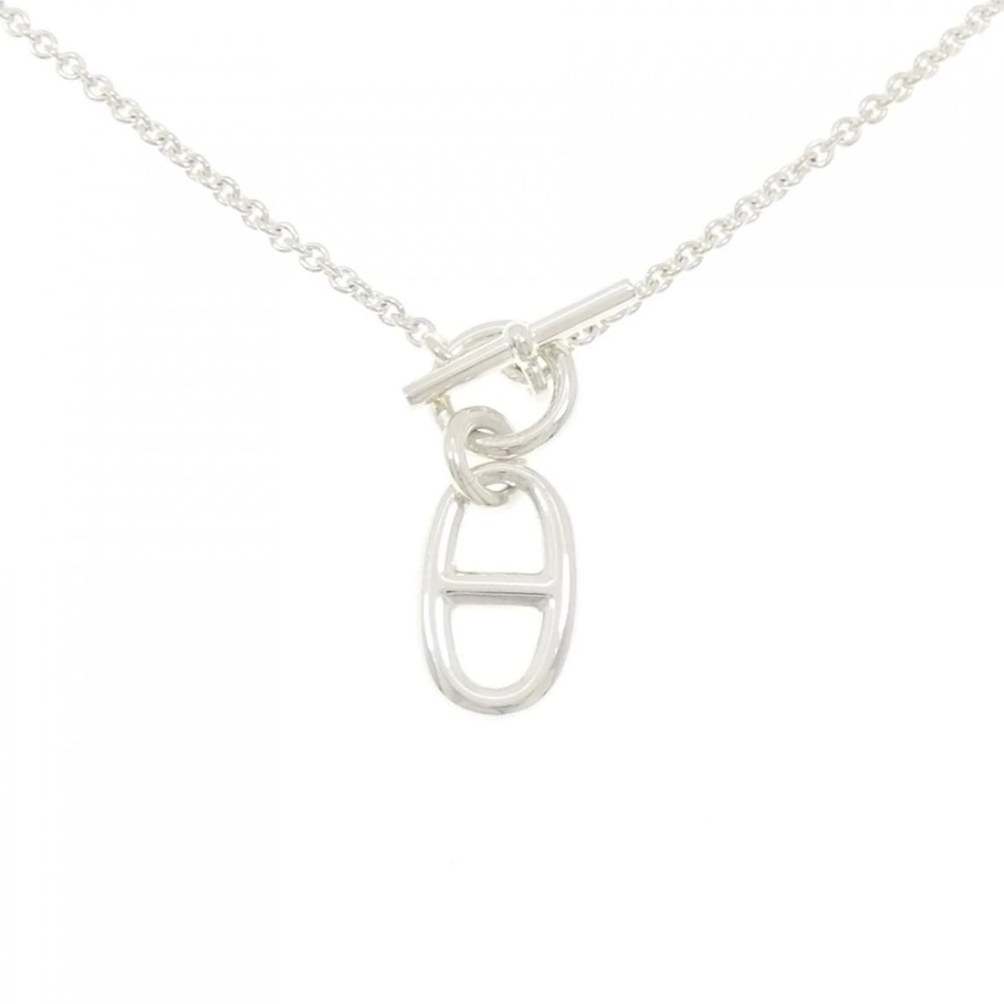 HERMES CHAINE D'ANCRE NECKLACE: HERMES Chaine d'Ancre Necklace Brand: HERMES Type: Necklace Material: 925 Silver, Color: Silver Size: 41cm,ActualSize Pendant top H x W: 30.4mmx11.2mm Chain Max. W: 2.2mm Accessories: None