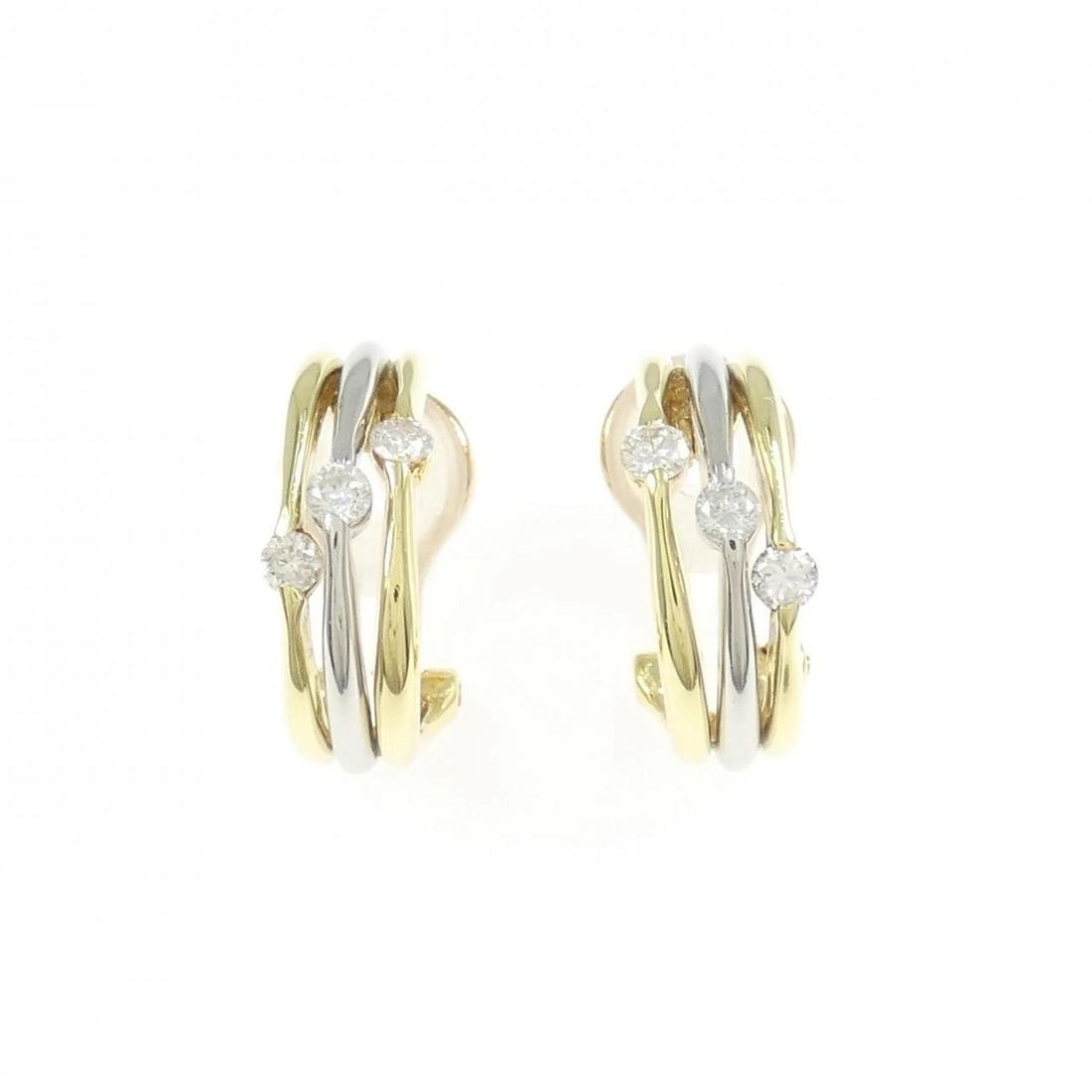 K18YG PT900 DIAMOND EARRINGS: K18YG PT900 Diamond Earrings Brand: Unbranded Type: Earrings Material: K18 Yellow Gold Platinum 900, Main Stone/Creation Natural Color: yellow gold Size: HxW: 15.9mmx6.7mm Accessories: None