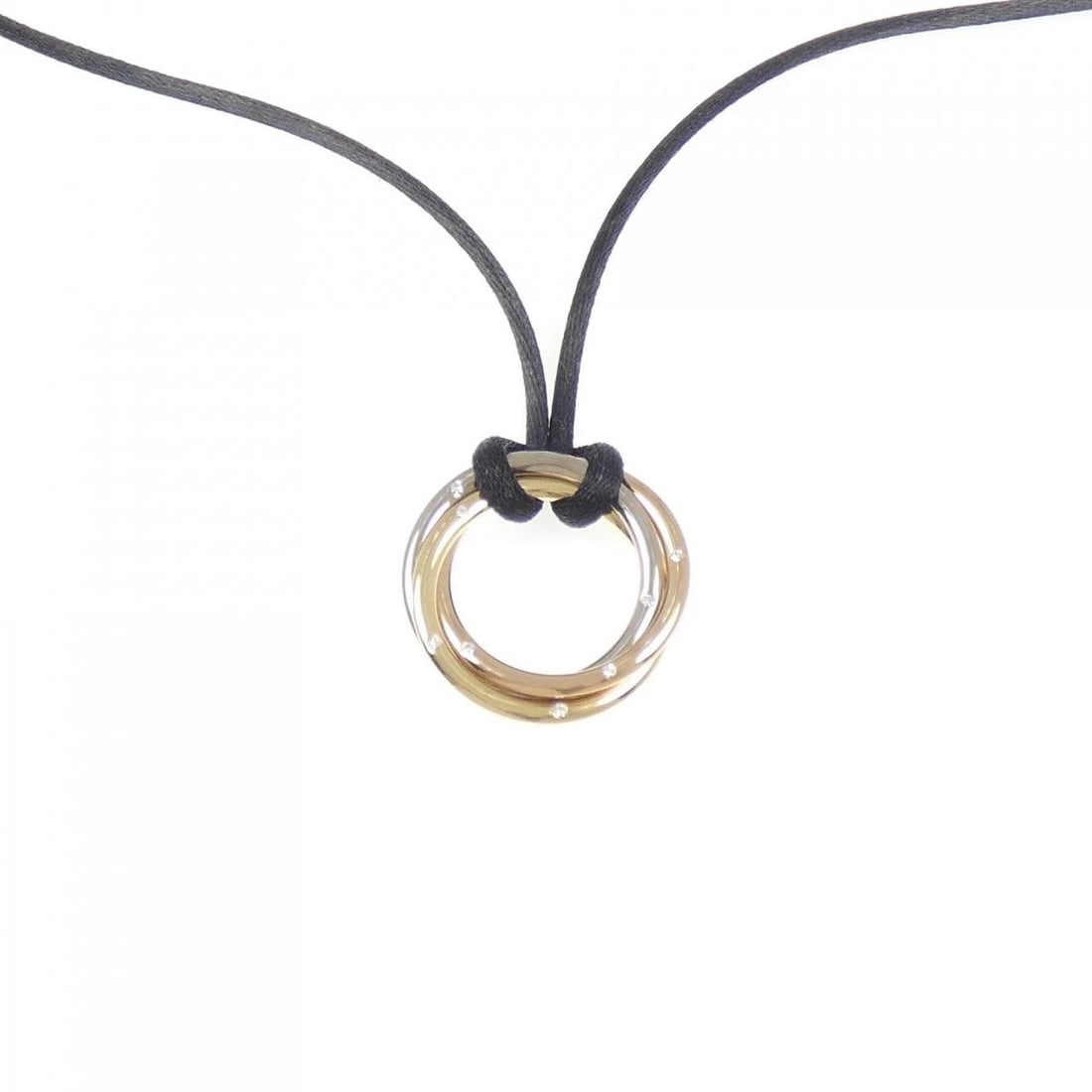 CARTIER TRINITY MEDIUM NECKLACE: Cartier Trinity Medium Necklace Brand: Cartier Type: Necklace Material: 750 Yellow Gold 750 White Gold 750 Pink Gold, Main Stone/Creation Natural Color: none Size: ActualSize Pendant top H x