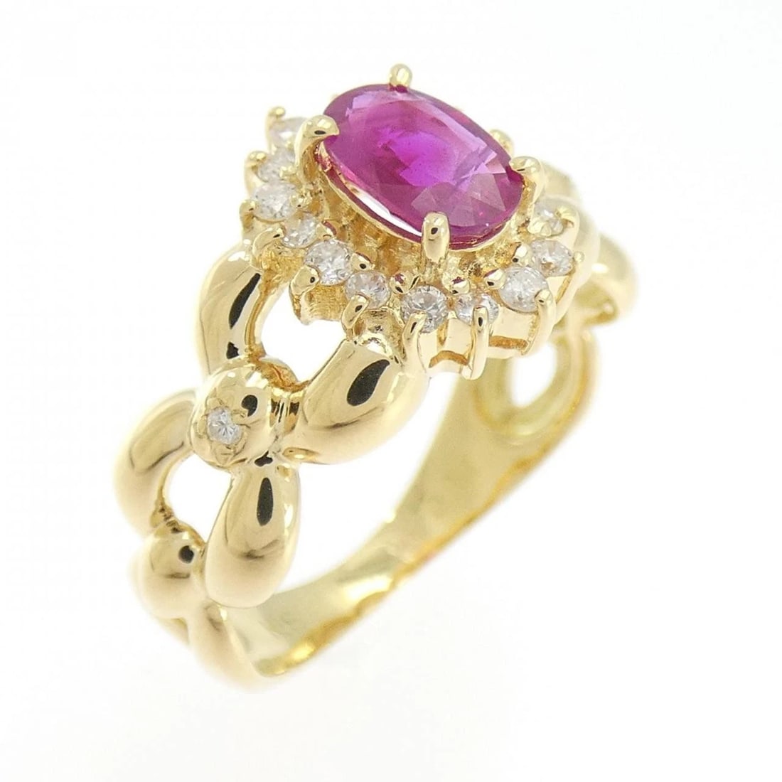 K18YG RUBY RING: K18YG Ruby Ring Brand: Unbranded Type: Ring Material: K18 Yellow Gold, Main Stone/Creation ruby Color: yellow gold Size: 4.5-5US Accessories: None Accessories Notice: When purchasing