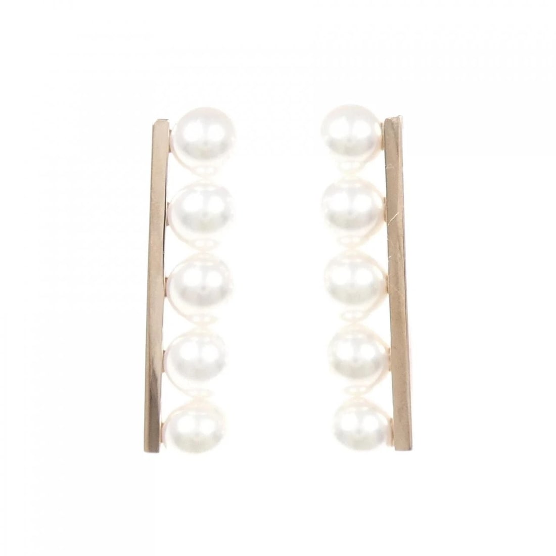 TASAKI BALANCE PLUS EARRINGS: TASAKI Balance plus Earrings Brand: TASAKI Type: Earrings Material: 750 Pink Gold, Main Stone/Creation Akoya Pearl Color: Pink Gold Size: Actual Size Approx. length x width: 29.2mm x 7.4mm 