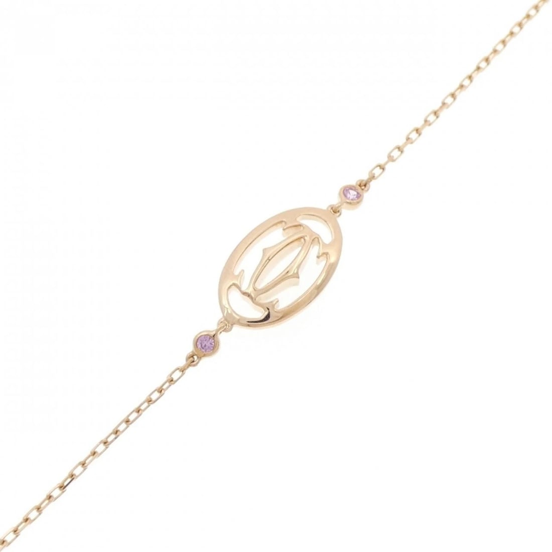 CARTIER LOGO BRACELET: Cartier Logo Bracelet Brand: Cartier Type: Bracelet Material: 750 Pink Gold, Main Stone/Creation Sapphire Color: Pink Gold Size: 16.18.5cm,ActualSize Max W: 9.4mm Accessories: None Accesso