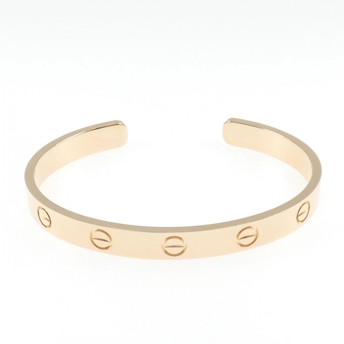 CARTIER LOVE BRACELET: Cartier Love Bracelet Brand: Cartier Type: Bracelet Material: 750 Pink Gold, Color: Pink Gold Size: 15cm,ActualSize Max W: 5.9mm Accessories: None Accessories Notice: When purchasing