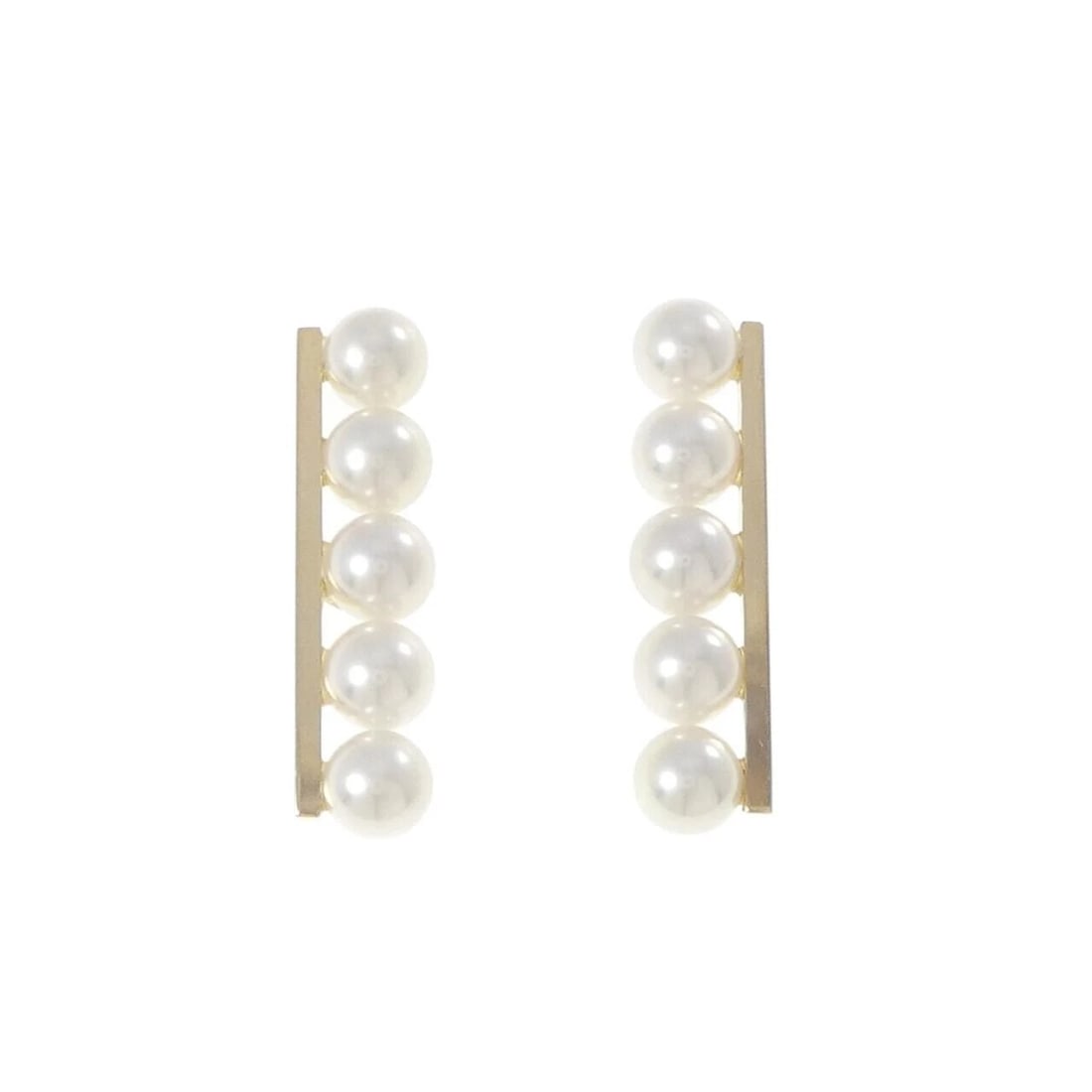 TASAKI BALANCE PLUS EARRINGS: TASAKI Balance plus Earrings Brand: TASAKI Type: Earrings Material: 750 Yellow Gold, Main Stone/Creation Akoya Pearl Color: Yellow Gold Size: ActualSize HxW: 28.1mmx7.1mm Accessories: None