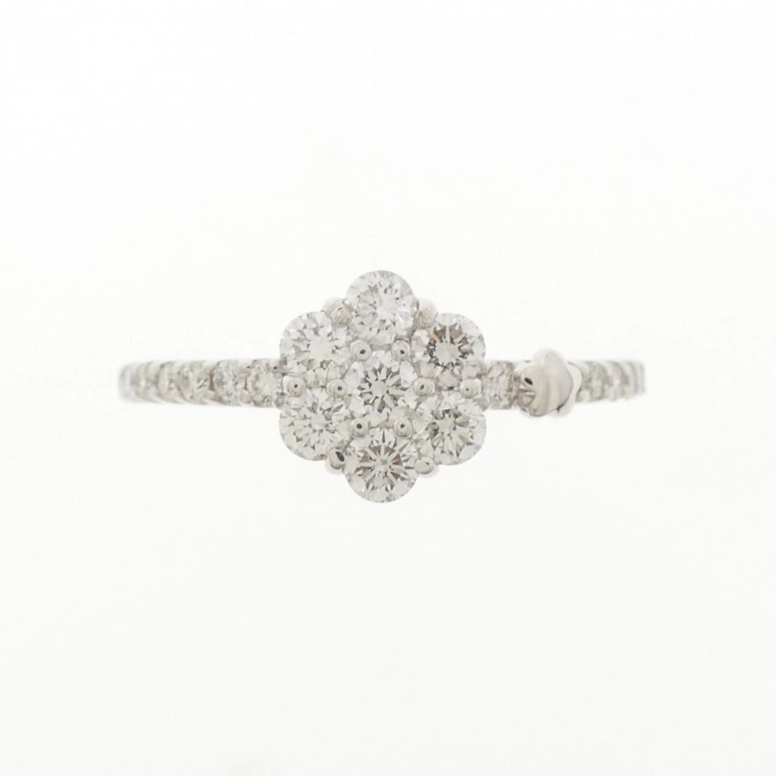 K18WG FLOWER DIAMOND RING - 2