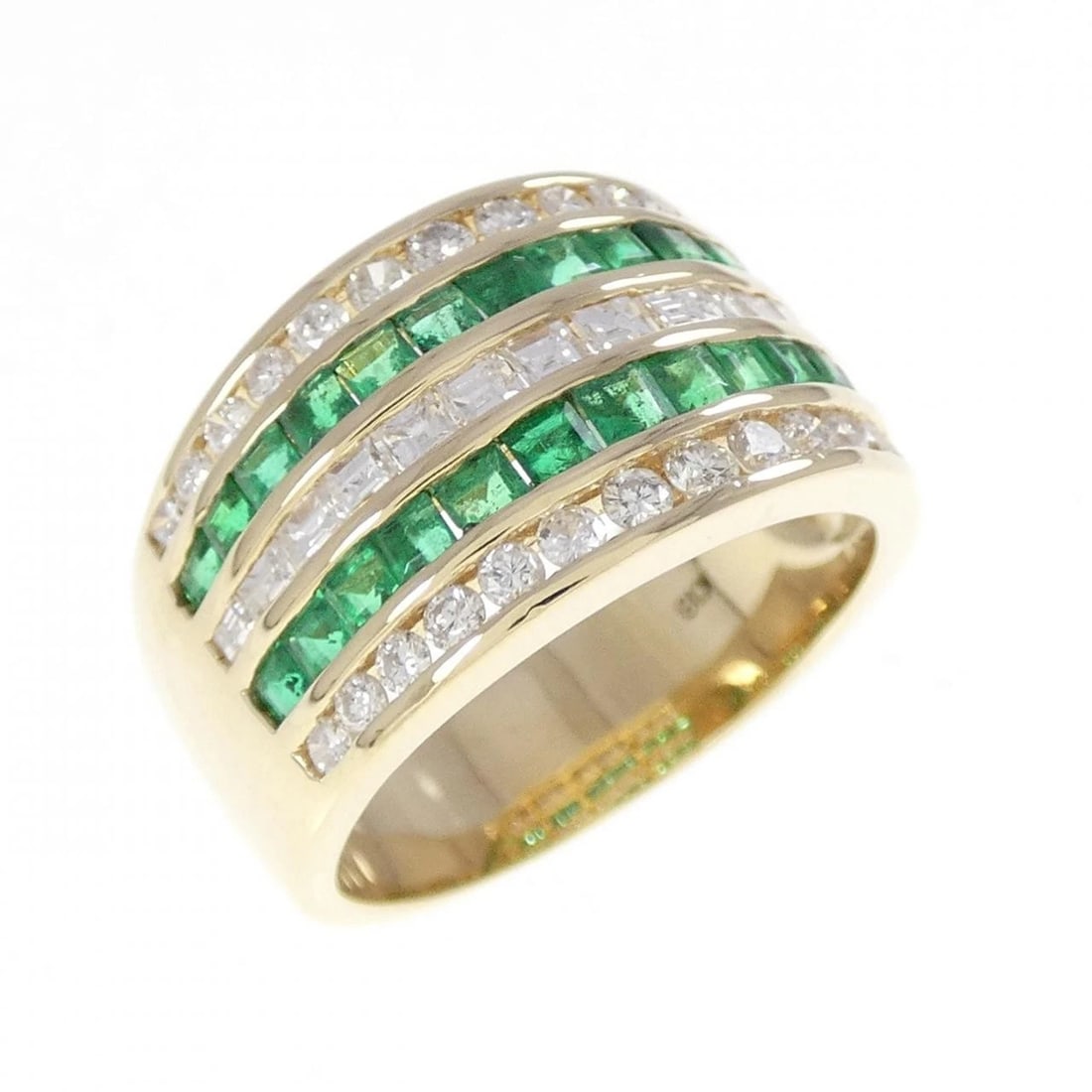 K18YG EMERALD RING: K18YG Emerald Ring Brand: Unbranded Type: Ring Material: K18 Yellow Gold, Main Stone/Creation emerald Color: yellow gold Size: 6US Accessories: None Accessories Notice: When purchasing