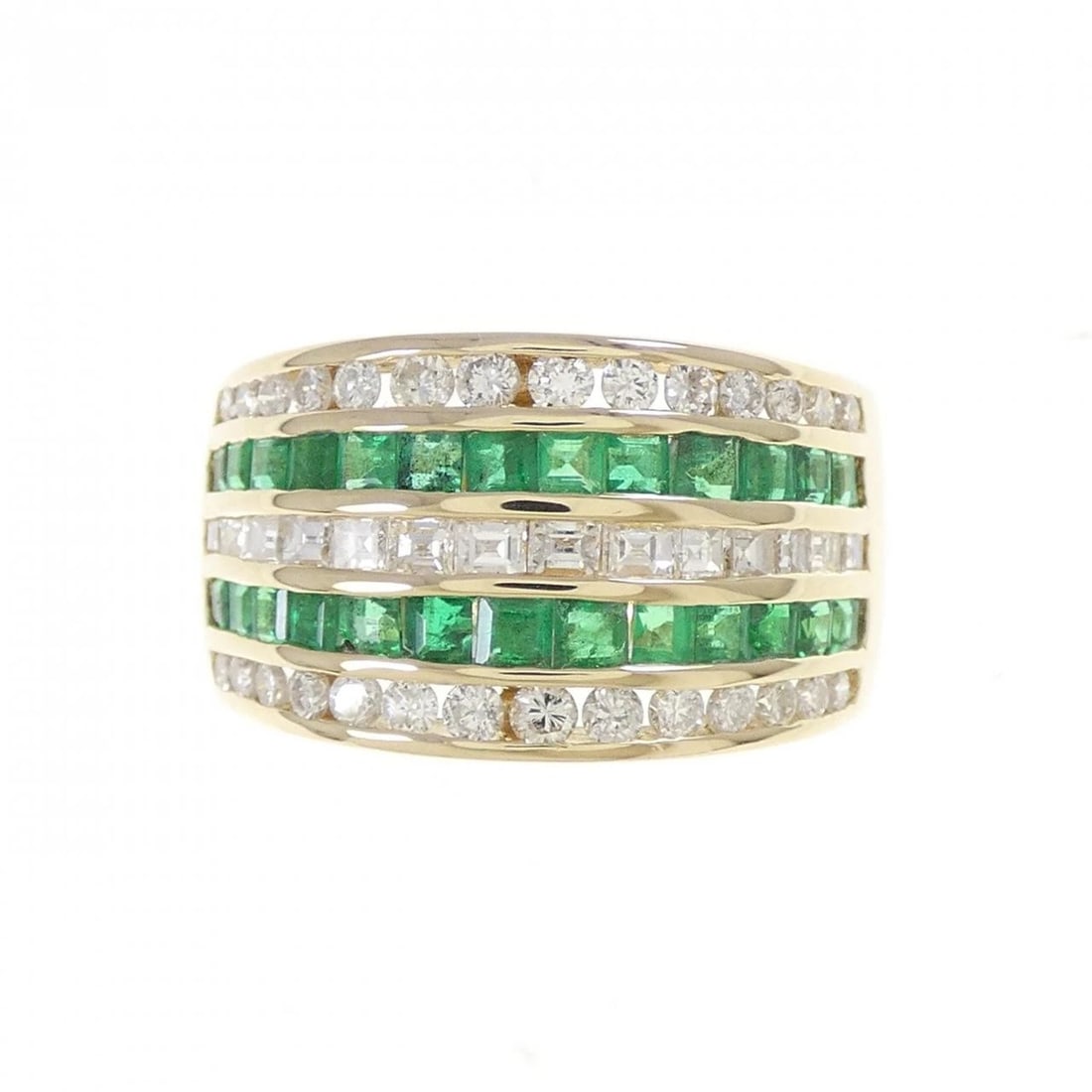 K18YG EMERALD RING - 2