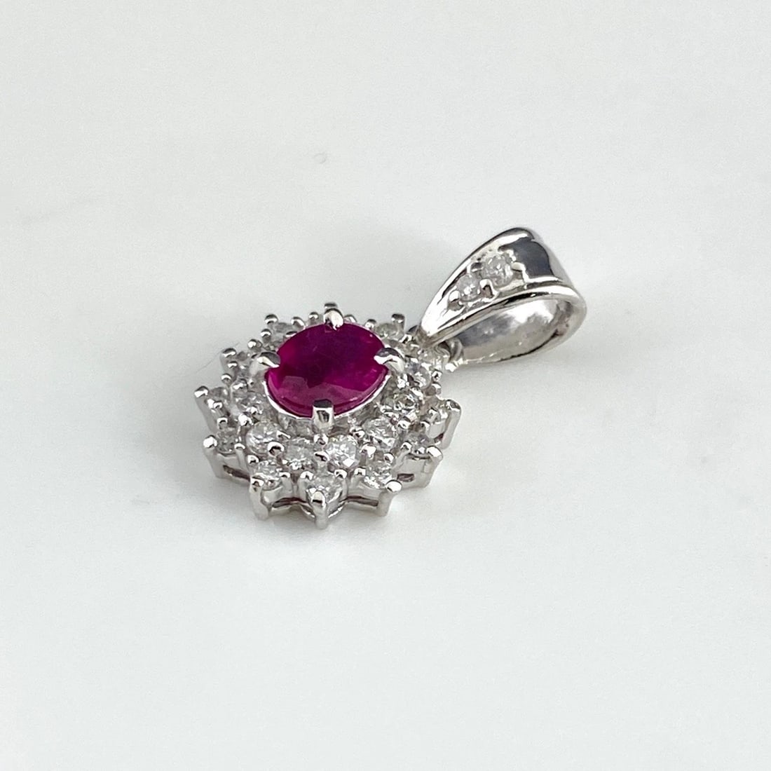 RUBY DESIGN PLATINUM MELEE DIAMOND PENDANT HEAD - 2