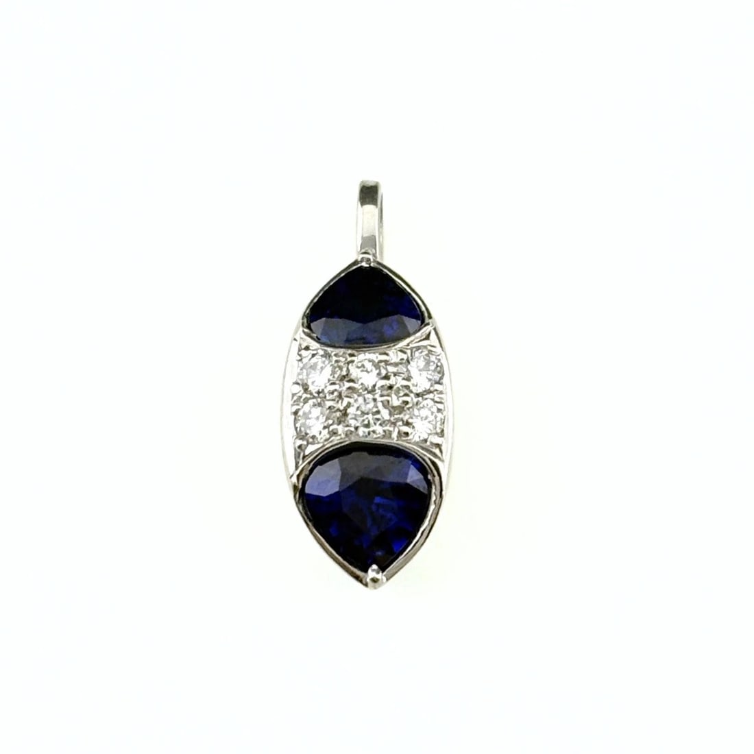 SAPPHIRE DESIGN PENDANT HEAD PLATINUM MELEE DIAMOND PENDANT HEAD (1 of 2)