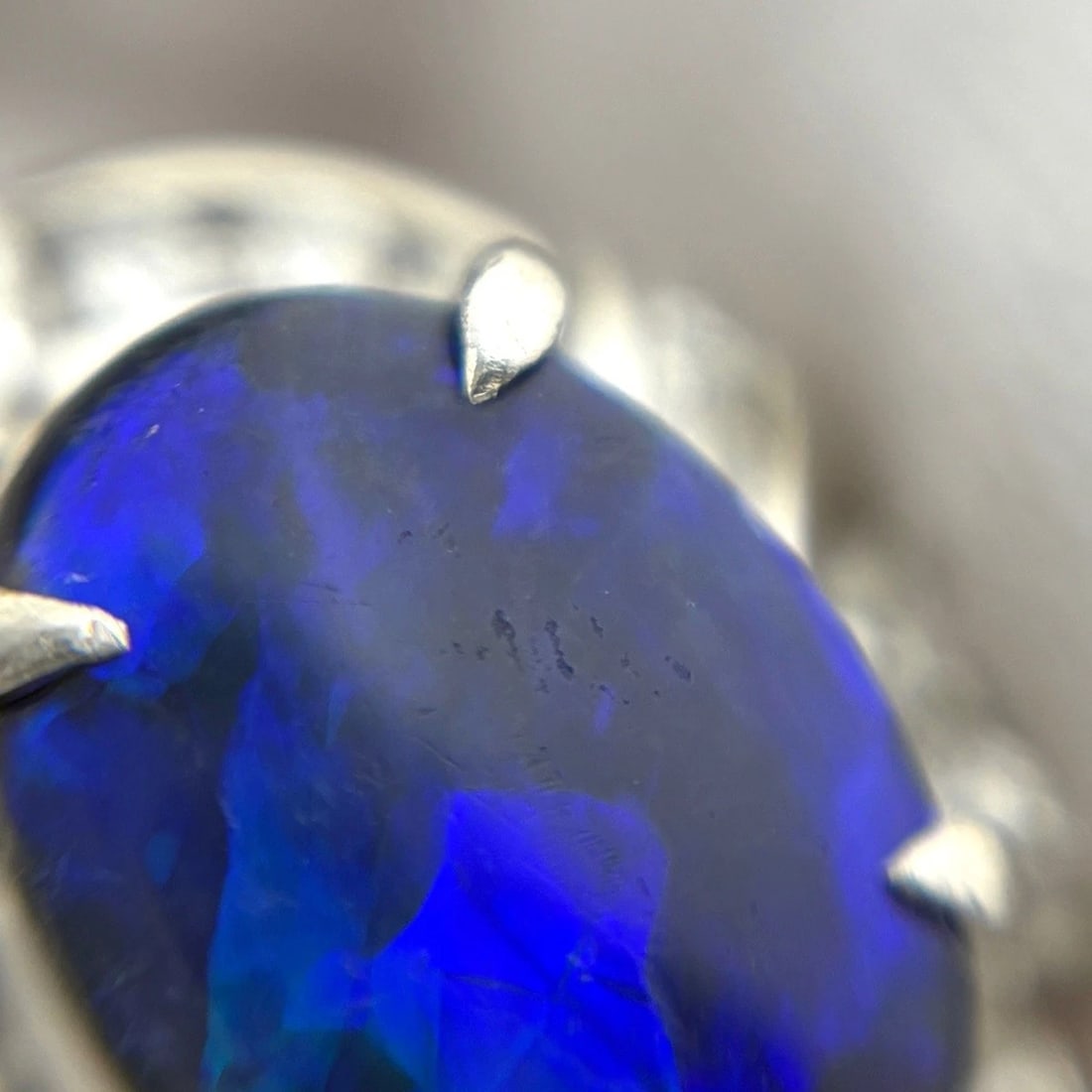 BLACK OPAL DESIGN RING PLATINUM - 3