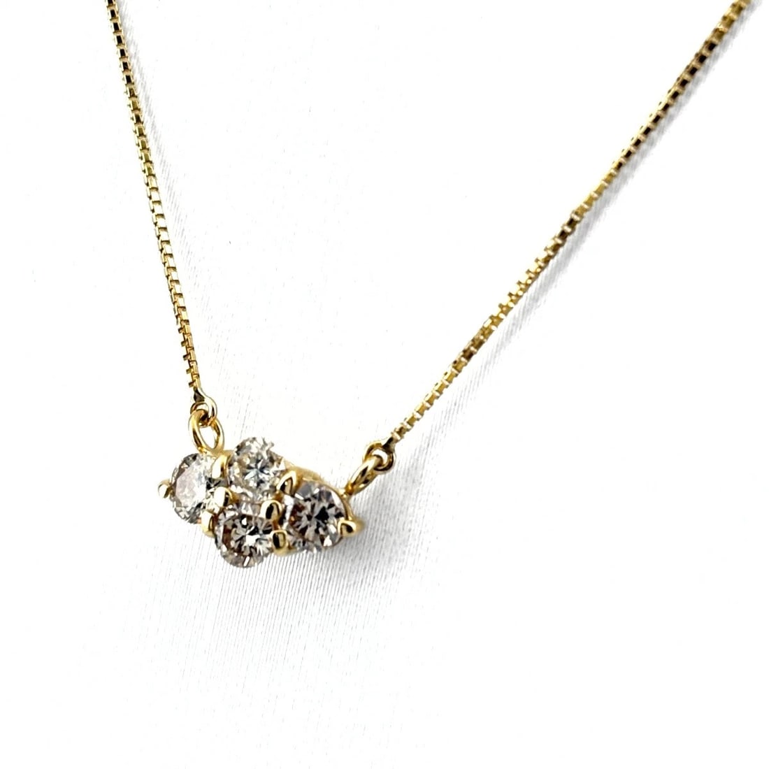 MELEE DIAMOND DESIGN YG YELLOWGOLD PENDANT NECKLACE (1 of 4)