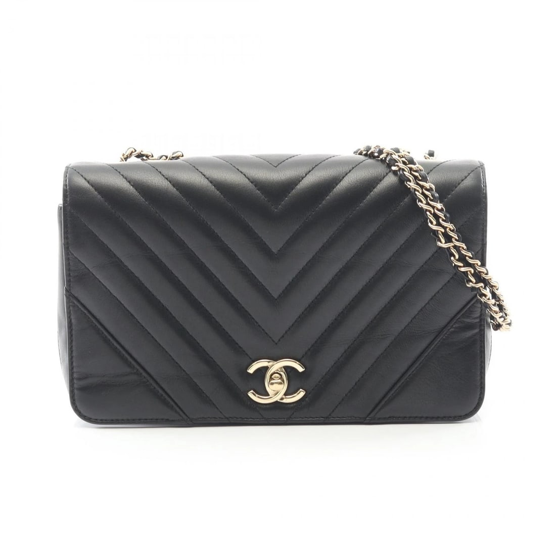 CHANEL CHEVRON V-STITCH FULL FLAP SHOULDER BAG (1 of 6)