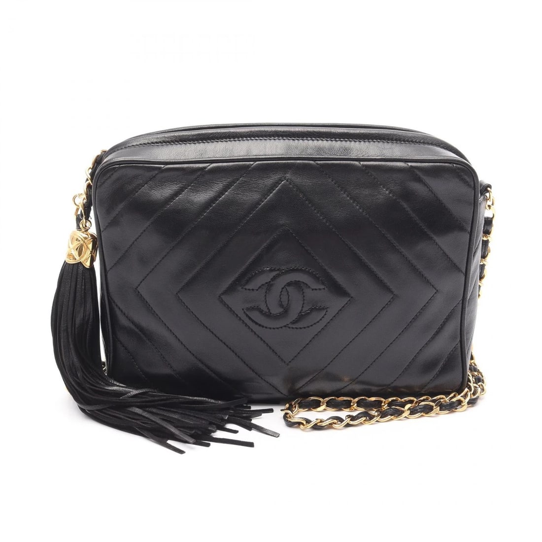 CHANEL DIAMOND QUILTING CROSSBODY CHAIN SHOULDER BAG: CHANEL Diamond Quilting Crossbody Chain Shoulder Bag Brand: CHANEL Type: Shoulder Bag Material: Lambskin (sheep leather) Color: Black??ish colors Size: (H:6.3" x W:8.9" x D:2.4") Shoulder?114cm(44