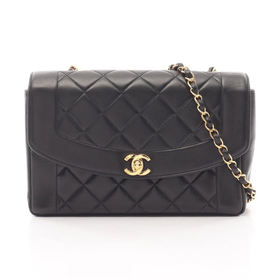 CHANEL MATELASSE DIANA FLAP CHAIN SHOULDER CROSSBODY BAG: CHANEL Matelasse Diana Flap chain Shoulder Crossbody Bag Brand: CHANEL Type: Shoulder Bag Material: Lambskin (sheep leather) Color: Black??ish colors Size: (H:6.3" x W:9.8" x D:2.8")